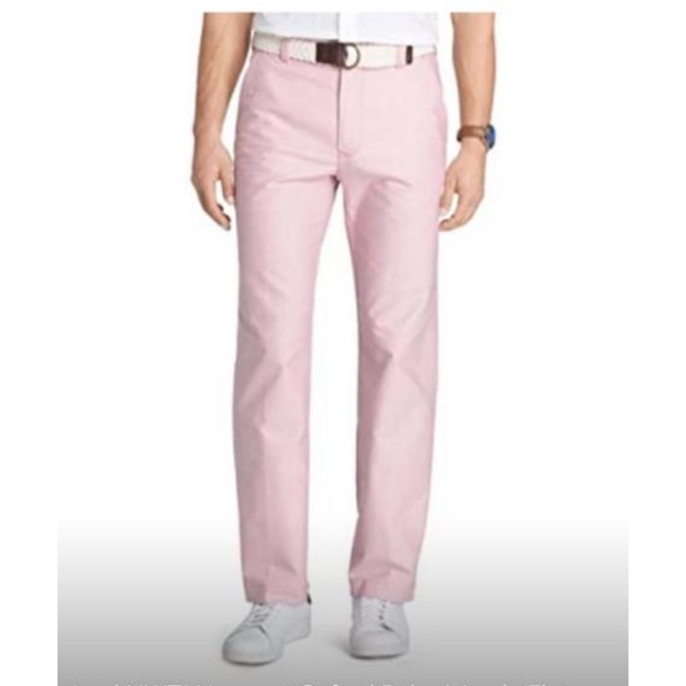 Izod NWT! Newport Oxford Baked Apple Flat Front Sans Plus Straight Fit Pant